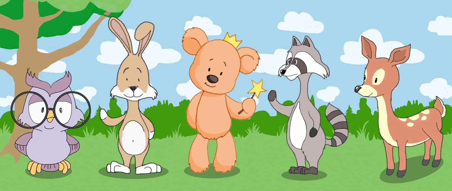 hand-drawn character animation – cartoon bear 2D animation frame from real,- Wunderbärchen explainer spot